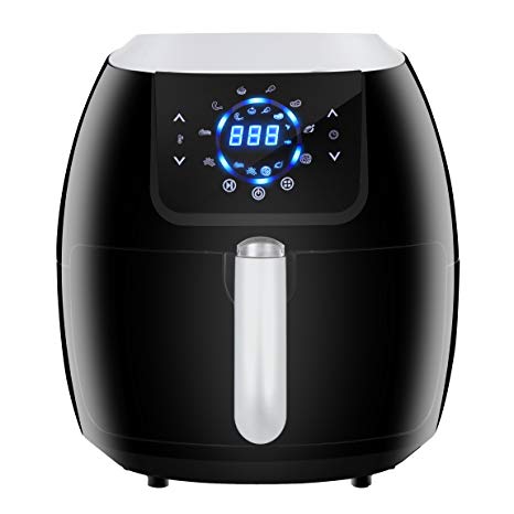 ZENY 5.8 Quarts 8-in-1 Electric Air Fryer Touch Screen Control Programmable, 8 Cooking Presets for Healthy Oil Free Cooking, w/Recipe Book and Dishwasher Safe Parts (#001)