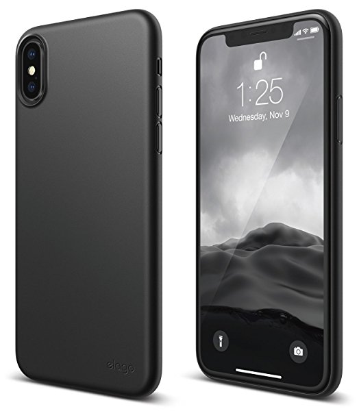 elago Origin Series iPhone X Case - Minimalistic Design Slim Fit Scratch Resistant Protective Cover for Apple iPhone X (2017) - Black