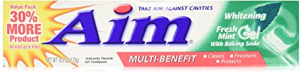 AIM Whitening Gel Toothpaste - 6 Oz - Mint
