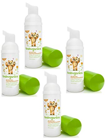 Babyganics Alcohol-free Foaming On-The-Go Hand Sanitizer Bundle - 4 Items: Mandarin 50 ml Bottles