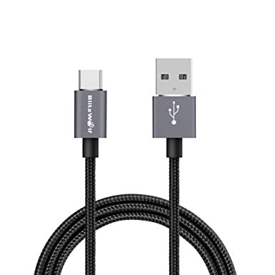 USB C Cable Nylon Braided, BlitzWolf 2.5m 3A USB Type C Cable Fast Charging Charger with Magic Tape Strap for Nexus 5X 6P, OnePlus 2/3T, Nokia N1, Xiaomi 4C, Zuk Z1, Lumia 950, New MacBook Pro, Google