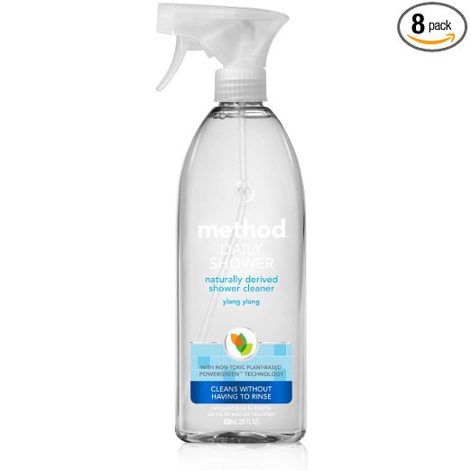 Method Naturally Derived Daily Shower Cleaner Spray, Ylang Ylang, 28 Ounce (Pack of 8)