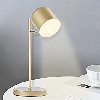 CASILVON Gold Desk Lamp, Industrial Brass Metal Adjustable Table Lamp, Vintage Nightstand Eye-Caring Reading Lamp for Living Room Bedroom Office Home Study Reading Bedside