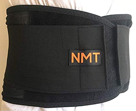 Back Brace by NMT ~ Lumbar Support Black Belt ~ Posture Corrector ~ Arthritis, Pain Relief, Sciatica, Scoliosis ~ Physical Therapy for Women-Men ~ 4 Adjustable Sizes- 'M' Fits Waist 28-34" (71-86cm)