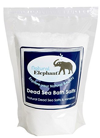Natural Elephant Dead Sea Salt 100% Natural & Pure 1 lb, 2 lb, 5 lb, 10 lb Bag Fine Grain for Psoriasis Eczema Acne & Other Dermatological Needs, 5 lb, 2.25 kg