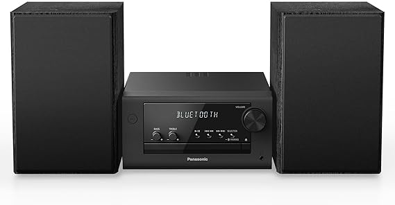 Panasonic Compact Stereo System with CD Player, Bluetooth, FM Radio and USB with Bass and Treble Control, 80W Stereo System for Home with Remote Control - SC-PM700PP-K (Black)