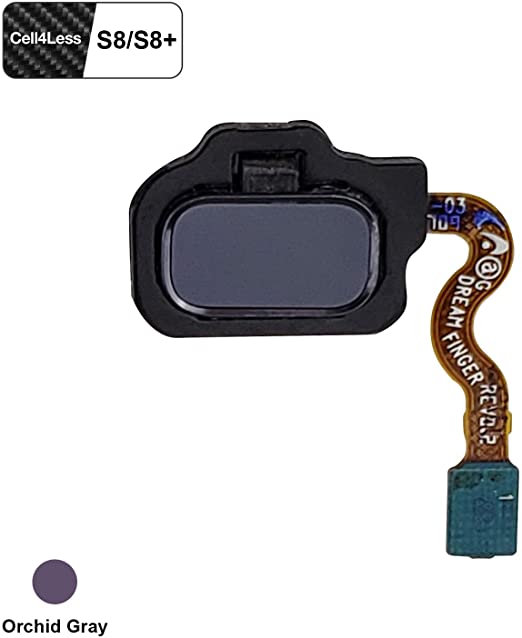 CELL4LESS Fingerprint Sensor with Flex Cable Connector Galaxy S8 & S8  Plus Compatible (Orchid Gray)