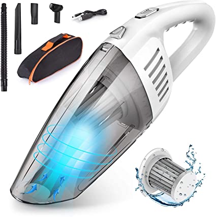 Ecoastal Handheld Vacuum Cordless,Wet Dry Car Pet Cleaner Rechargeable 120W 8500Pa Strong Suction, 2200mAh Up to 25 Mins Cordless Vacuum Cleaner for Car, Home, Pet and Office (White)