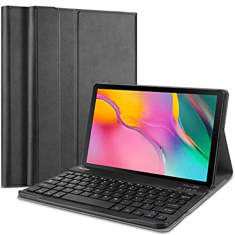 ProCase Galaxy Tab A 10.1 2019 Keyboard Case T510 T515, Slim Shell Lightweight Cover with Magnetically Detachable Wireless Keyboard for Galaxy Tab A 10.1 Inch SM-T510 SM-T515 2019 -Black