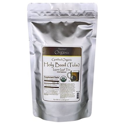 Swanson Certified Organic Holy Basil (Tulsi) Tea 3.5 oz (100 grams) Pkg