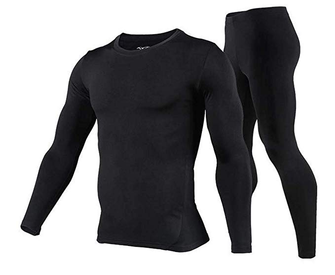 Mens Thermals Top and Bottom Set - Long Johns Ski Clothes for Mens Thermal Underwear