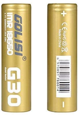 GOLISI G30 Batteries 18650 3000mAh 20A for Ecig Vape - Pack of 2