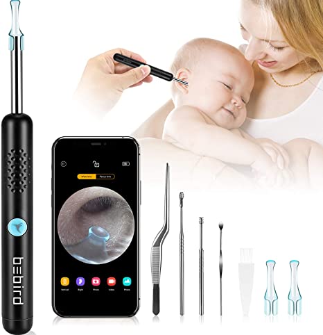 Ear Wax Removal Tool Kit, Wireless Ear Cleaner with Camera, 1080P FHD Ear Endoscope Otoscope with 6 LED Light, Spade Earwax Removal Ear Cleaning Kit for iPhone, iPad & Android Smart Phones