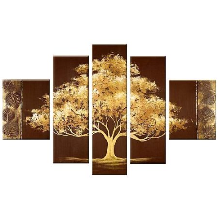 Santin Art-Golden Tree-Modern Canvas Art Wall Decor Landscape Oil Painting Wa...