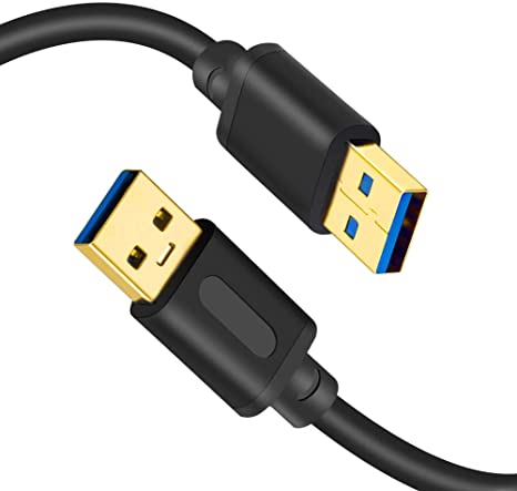 USB 3.0 A to A Male Cable 12Ft, Tan QY USB to USB Cable,USB Male to Male Cable Double End USB Cord with Gold-Plated Connector for Hard Drive Enclosures, DVD Player, Laptop Cooler (12Ft)