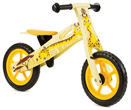 Nicko Children's Wooden Balance Bike - Running Bike - First Bike - Training Bike (Giraffe 853)