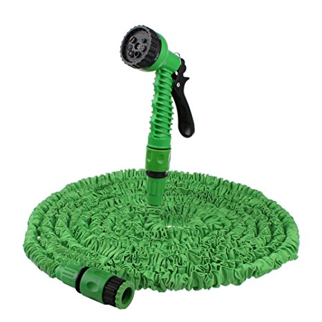 50ft Expandable Garden Flexible Hose Pipe Water Spray Gun (Green, Non Kink)