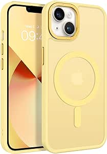 BENTOBEN Magnetic for iPhone 13 Case & iPhone 14 Case [Compatible with Magsafe] Translucent Matte Phone Case iPhone 13/14 Slim Shockproof Women Men Girl Protective Cover for iPhone 13/14 6.1", Yellow