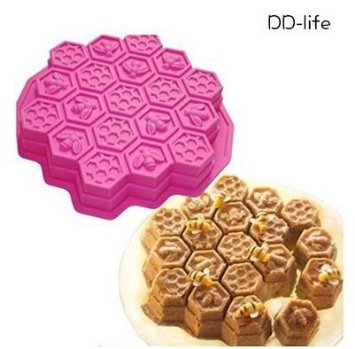 Bees Honeycomb Cake Pan Mold Chocolate Pizza Baking Tray Silicone Mould