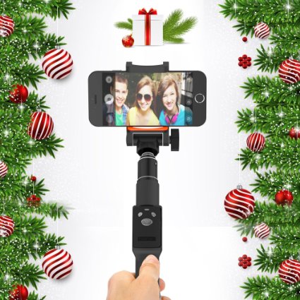 Fugetek Selfie Stick High End Pocket Size Weather Resistent Self-Portrait Monopod Removable Remote Shutter black Aluminum US Warranty and Support