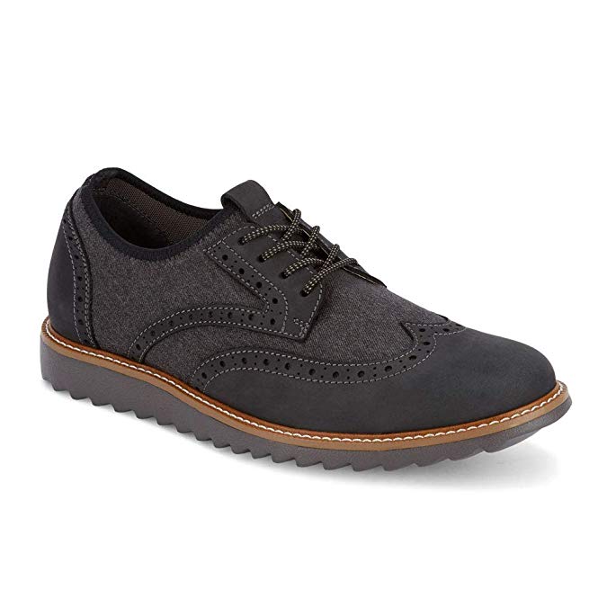 Dockers Mens Hawking Knit/Leather Smart Series Dress Casual Wingtip Oxford Shoe with NeverWet