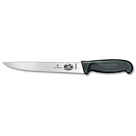 Victorinox Cutlery 8-Inch Carving Knife, Stiff Blade, Black Fibrox Handle