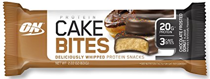 Optimum Nutrition Protein Cake Bites, Whipped Protein Snack Bar, Flavor: Chocolate Frosted Donut, 12 Count