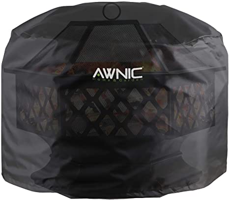 AWNIC Fire Pit Cover Outdoor Waterproof 420D Polyester Germany TÜV Rheinland Certified UV Resistance Ø31x20in