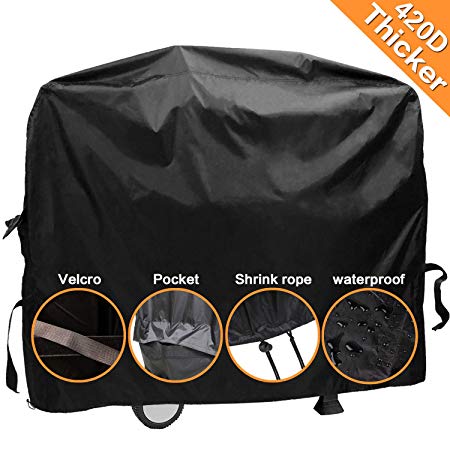 Dekugaa Grill Cover,(58” Black) BBQ Special Grill Cover,Waterproof and UV Resistant Material, Durable and Convenient,Fits Grills of Weber Char-Broil Nexgrill Brinkmann and More (Thicker)