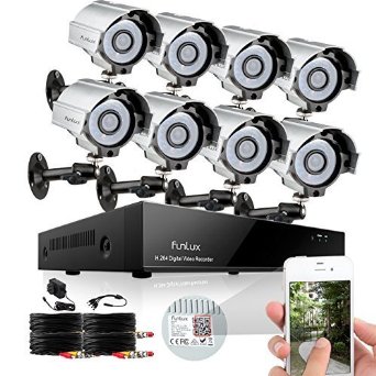 Funlux Waterproof 8 Channel 960H HDMI DVR  Home Security Camera System