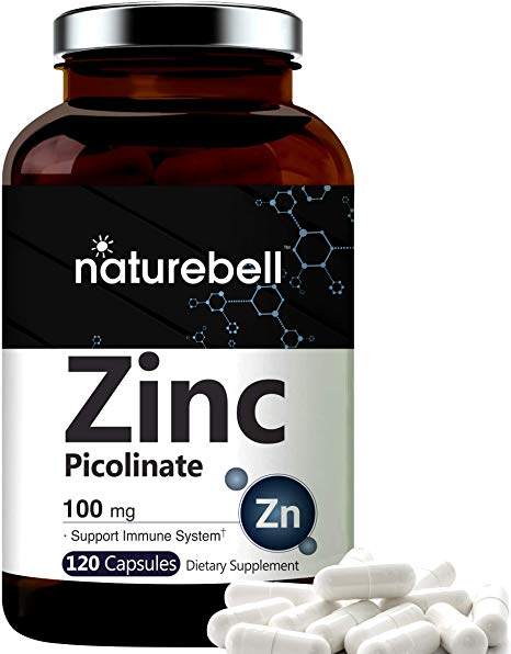 Maximum Strength Zinc Picolinate 100mg, 120 Capsules, Immune and Enzyme Function Support, Non-GMO and Made in USA