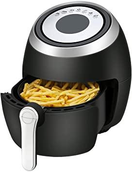 R.W.FLAME Air Fryer 3.8 Quart 1500 Watts,7-in-1 Digital Air Fryer,with Recipe Book,Black