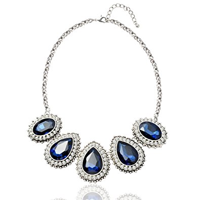 Ginasy Vintage Statement Necklace and Earrings Sets 16.94" 3.14" for Women Girls - Art Prom Jewelry Gift in Acrylic Resin