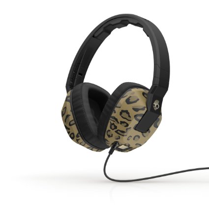 Skullcandy Crusher Headphones with Built-in Amplifier and Mic, Leopard
