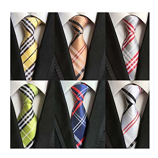 WeiShang Lot 6 PCS Classic Men's Tie Silk Necktie Woven JACQUARD Neck Ties