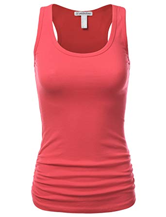 JJ Perfection Women's Casual Essential Solid Racerback Tank Top