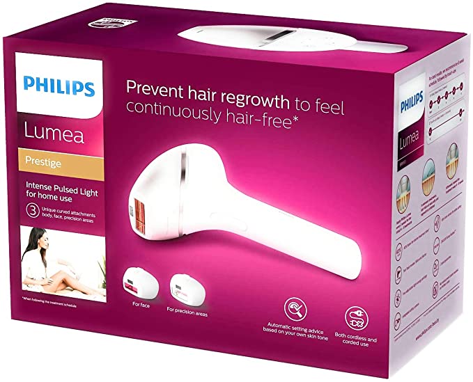 Philips Lumea Prestige bri953/00 IPL Intense Pulsed Light () 5J/cm² Grey, White – Depilation Light (AC/Battery, 100 – 240)