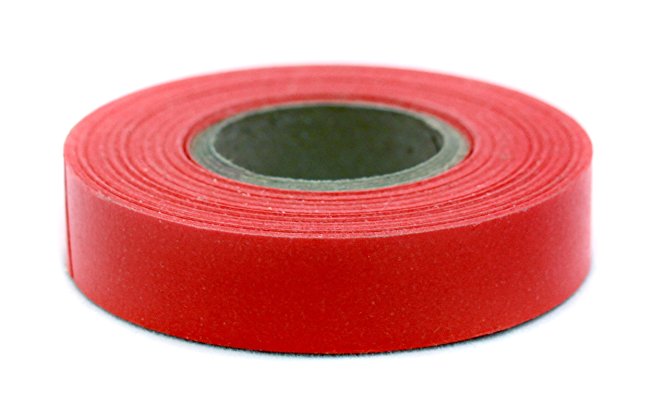1/2" Red, Color-Code Writeable Labeling Tape | Removable Adhesive, 0.5 x 500 in. Roll