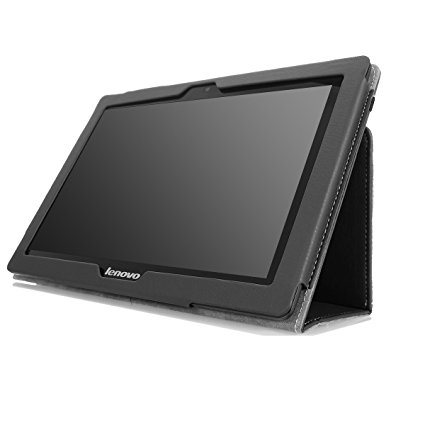 MoKo Lenovo Ideatab S6000 Case - Slim Folding Cover Case for Lenovo Ideatab S6000 10.1-Inch Android Tablet, BLACK