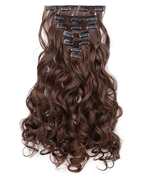 OneDor 20" Curly Full Head Clip in Synthetic Hair Extensions 7pcs 140g (2/30)