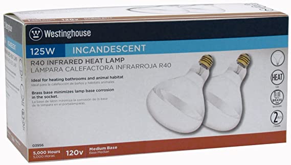 Westinghouse R40 Infrared Heat Lamp Flood 125 W Med Base 6.5 in. Clear Pack Pack of 2