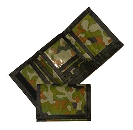 Army Camouflage Wallet Nylon Velcro Trifold Kids Wallets for Boys Camo Hunting (1)