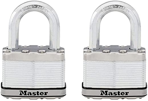 Master Lock M15XTLF Magnum Heavy Duty Outdoor Padlock with Key, 2 Pack Keyed-Alike