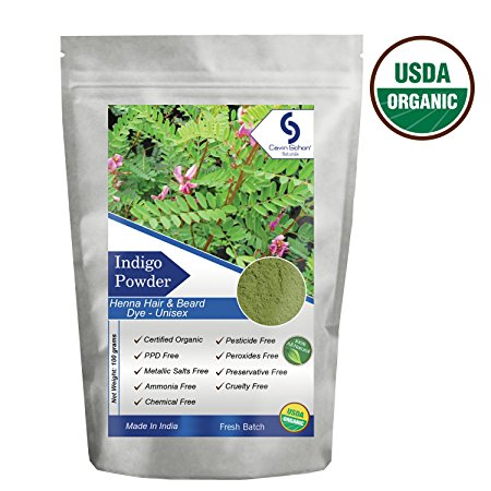 Cavin Schon USDA Certified Organic Indigo Powder - 100% Natural/Organic & Chemical Free Hair color/dye
