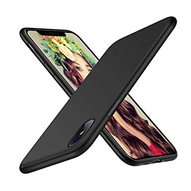HAUOTCCO Ultra Thin iPhone Xs Case Fully Protective Slip-Resistant Anti-Fingerprint Anti-Drop Matte Black Slim-Fit Shell [Ultra-Thin and Highly Protective] for 5.8" iPhone XS Case