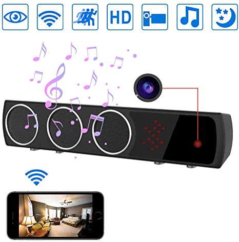 LITSPED WiFi Hidden Spy Camera Bluetooth Speaker Surveillance Camcorder with 33ft Night Vision, Hd 1080P Nanny Cam, 160°Angle Motion Detection ,Record Sound,App Live Control and Viewing Security Camera for Home Office