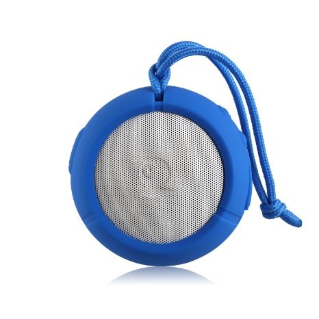 Ausdom AS2 Outdoor Portable and Shower Bluetooth Speaker Water Resistant Shockproof Dustproof, Strong 3w Driver with Microphone for Iphone 6s / Plus, Android and Window Phones (Blue)