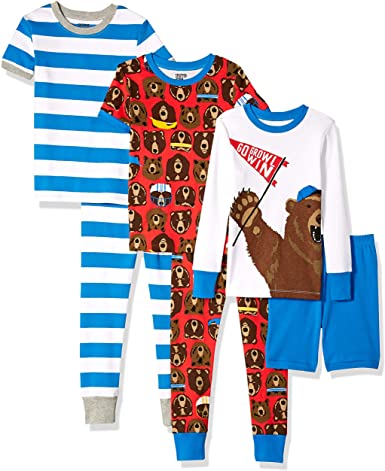 Amazon Brand - Spotted Zebra Boys' Snug-Fit Cotton Pajamas Sleepwear Sets