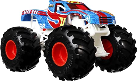 Hot Wheels Monster Trucks 1:24 Scale Vehicles, Collectible Die-Cast Metal Toy Trucks with Giant Wheels & Stylized Chassis, Gift for Kids Ages 3 Years Old & Up