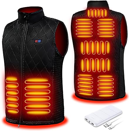 Heated Vest for Men Women,Winter Heated Vest,9 Heating Pads USB Powered, 3 Temperature,Hunting Vest with Battery Pack